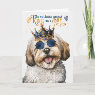 Havanese Hund Kung för en daglig födelsedag Kort