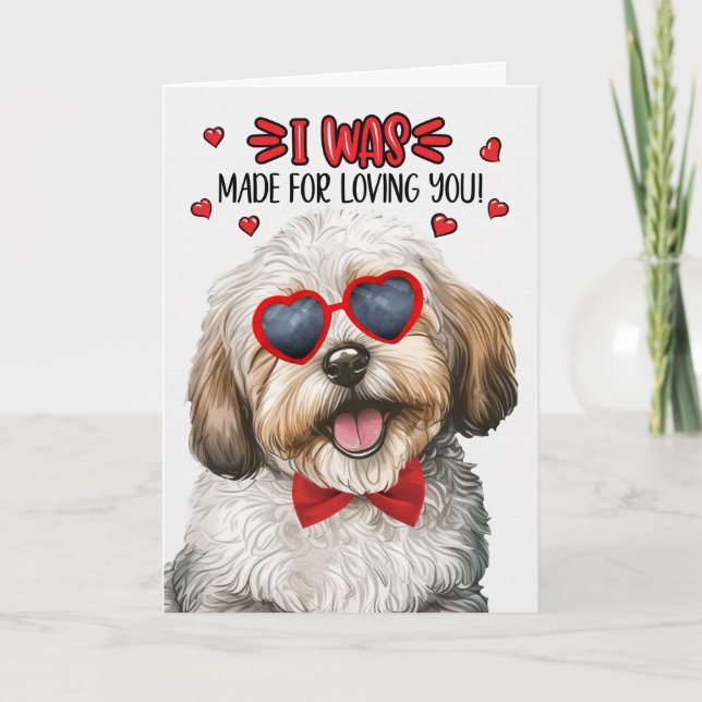 Havanese Hund Made for Loving You Valentine Helgkort (Framsida)