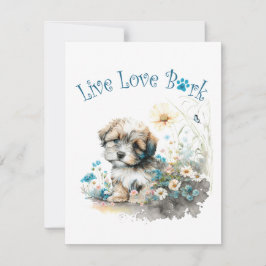 Havanese Hund Mamma Blommigt Anteckningskort