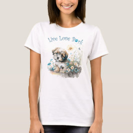 Havanese Hund Mamma Blommigt T Shirt