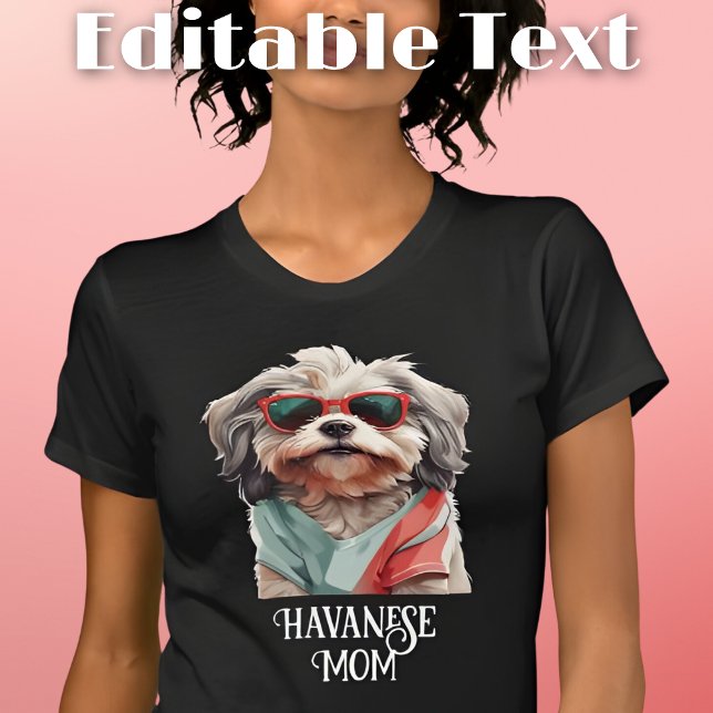 Havanese Hund Mamma Sunglasses T Shirt (Skapare uppladdad)