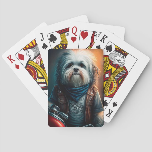 Havanese hund on Cycle Digital-målning Casinokort (Baksidan)