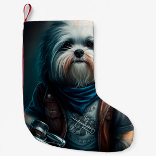 Havanese hund on Cycle Digital-målning Liten Julstrumpa