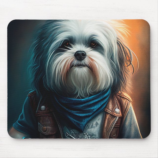 Havanese hund on Cycle Digital-målning Musmatta (Framsidan)
