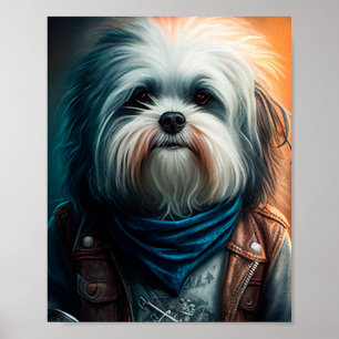 Havanese hund on Cycle Digital-målning Poster