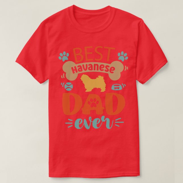 Havanese Hund Pappa T Shirt (Design framsida)