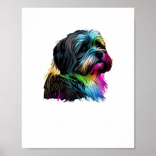 Havanese Hund Pop Art Design Havanese Älskare Poster (Framsidan)