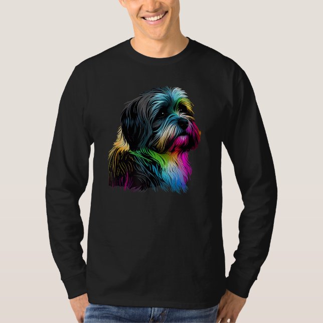 Havanese Hund Pop Art Havanese Älskare T Shirt (Framsida)