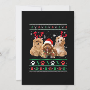 Havanese Hund Reindeer ljus UGLY jul Pajama Julkort
