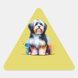 Havanese Hund Triangelformat Klistermärke