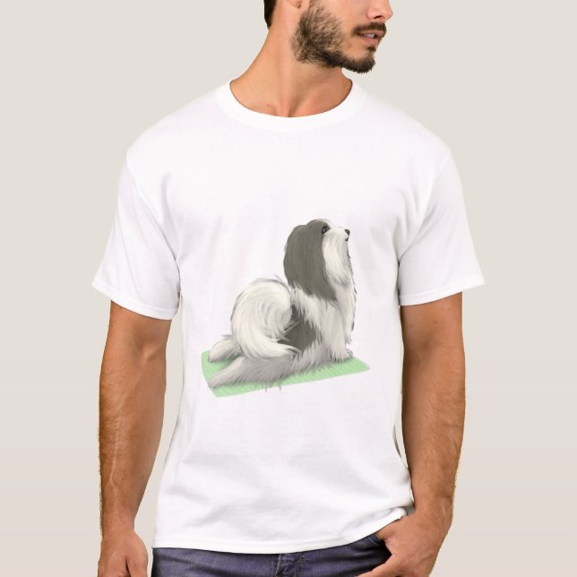 Havanese Hund Yoga Pose Meditation Zen Workout Exe T Shirt (Framsida)