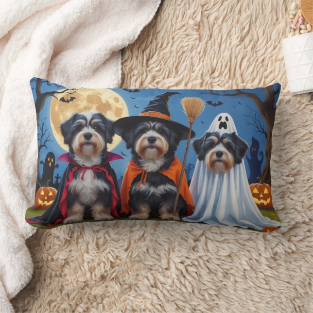 Havanese Hundar Pumpkin Halloween Funny Lumbarkudde (Filt)