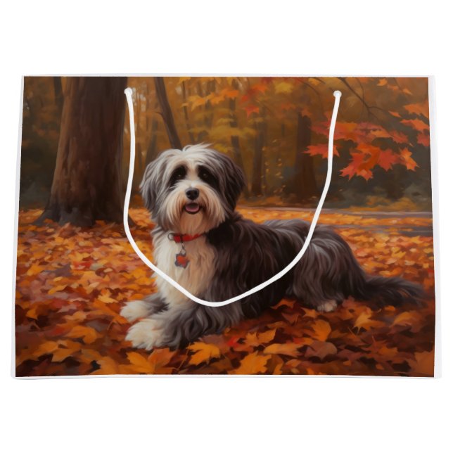 Havanese i höstlöv Fall Inspirerar  (Framsidan)