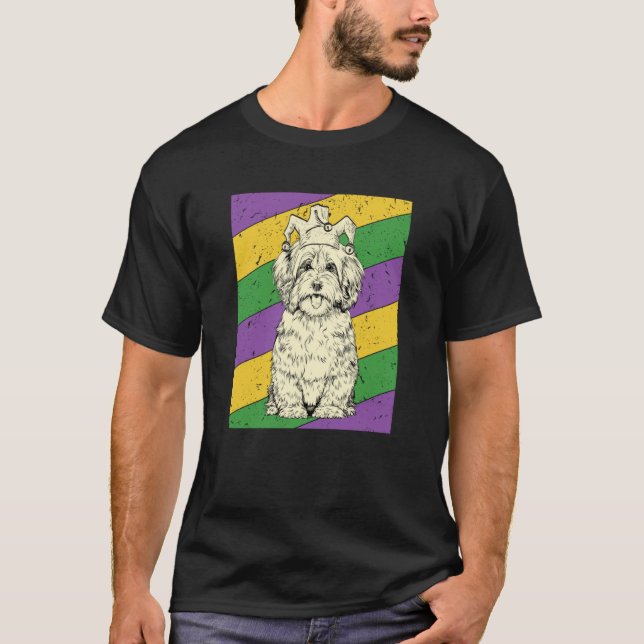 Havanese Jester Mardi Gras Dog Mom or Dad T Shirt (Framsida)