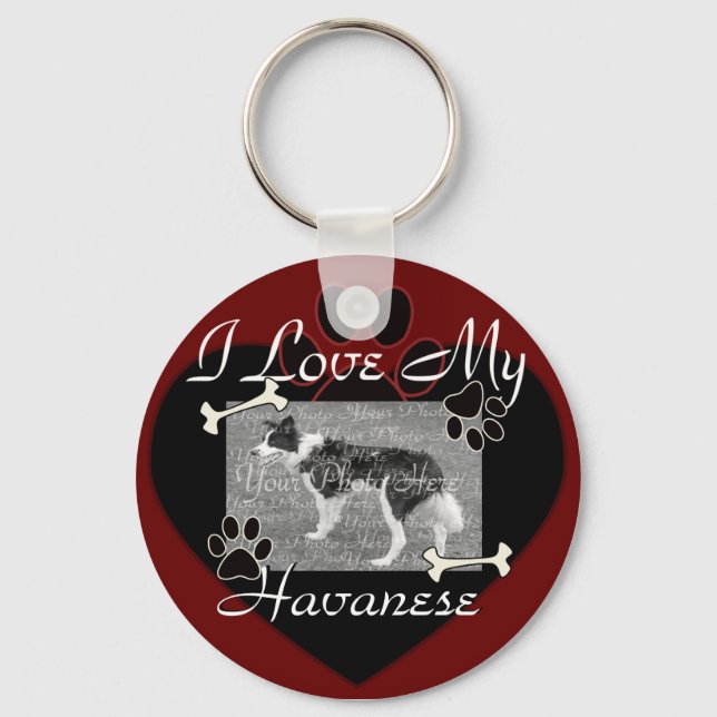 Havanese Keychain Nyckelring (Framsida)