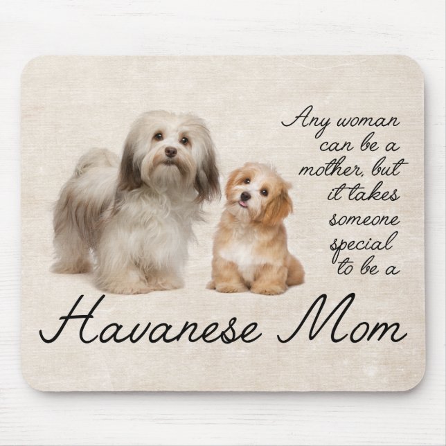 Havanese mamma Mousepad Musmatta (Framsidan)