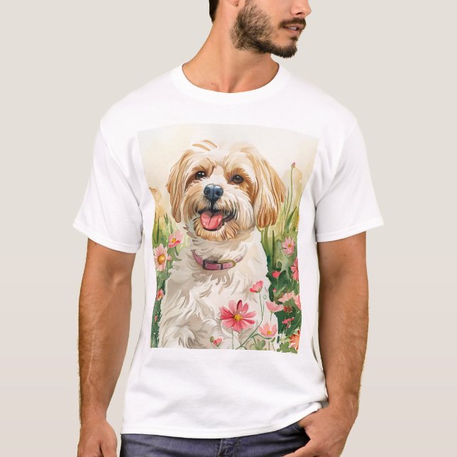 Havanese Manar's T-Shirt - Watercolor Hund Tee (Framsida)
