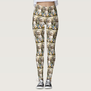 Havanese med påskägg leggings