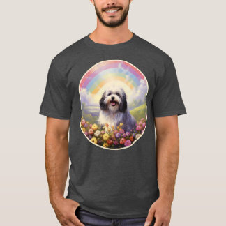 Havanese Memorial Rainbow Bridge Colorful Hund Art T Shirt