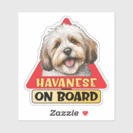 Havanese ombord Cuban Bichon Hund Red Road Sign Klistermärken