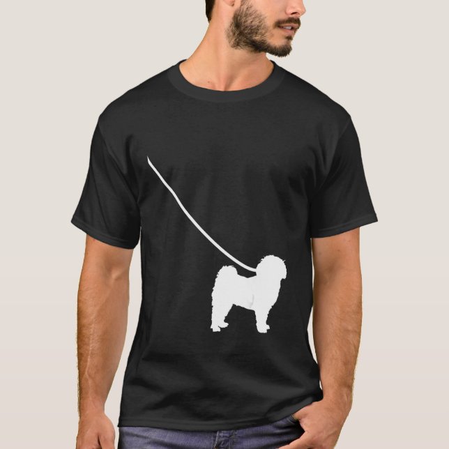 Havanese on a Leash Dog  Mom Dad Pet Cute  Puppy T Shirt (Framsida)