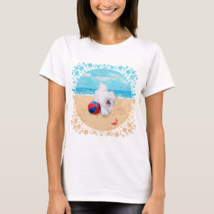 Havanese på stranden tee shirt