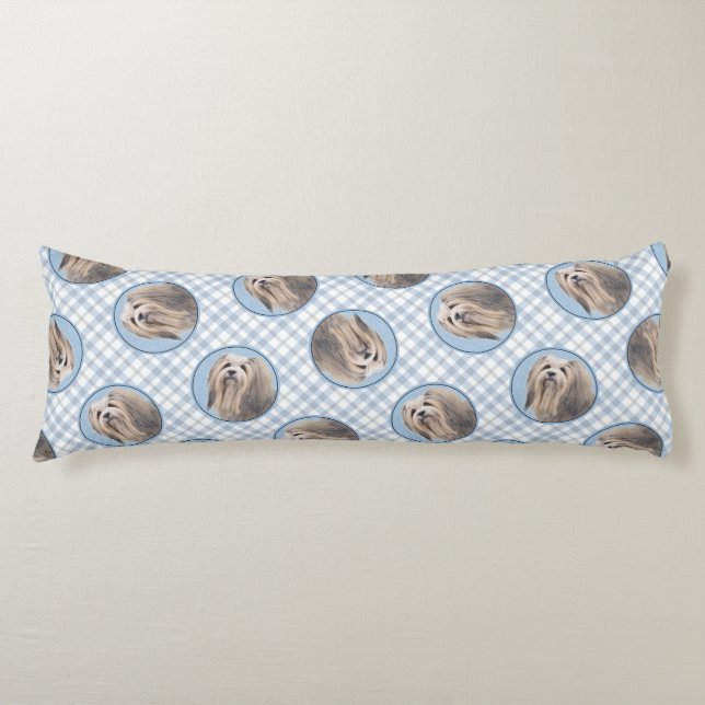 Havanese Painting Silver Cute Original Pet Hund Ar Kroppskudde (Framsidan)