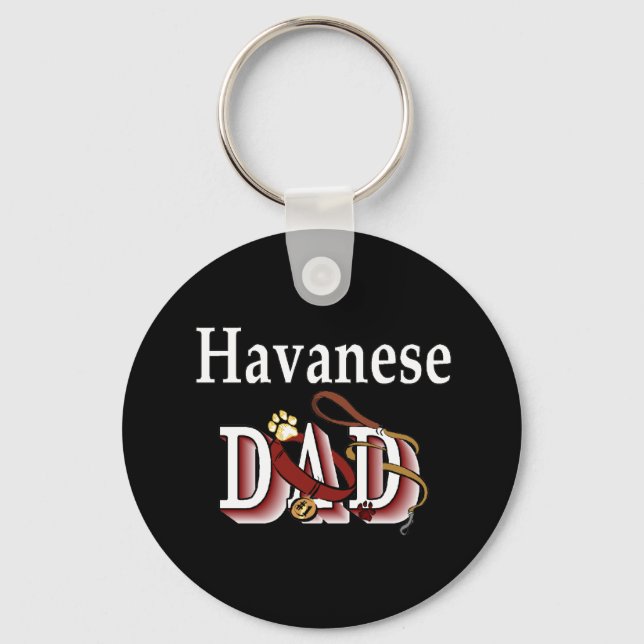 Havanese pappa Keychain Nyckelring (Framsida)