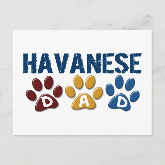 HAVANESE Pappa Paw Skriv ut 1 Vykort (Framsida)
