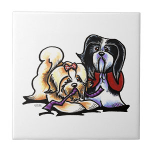 Havanese Playmates Kakelplatta