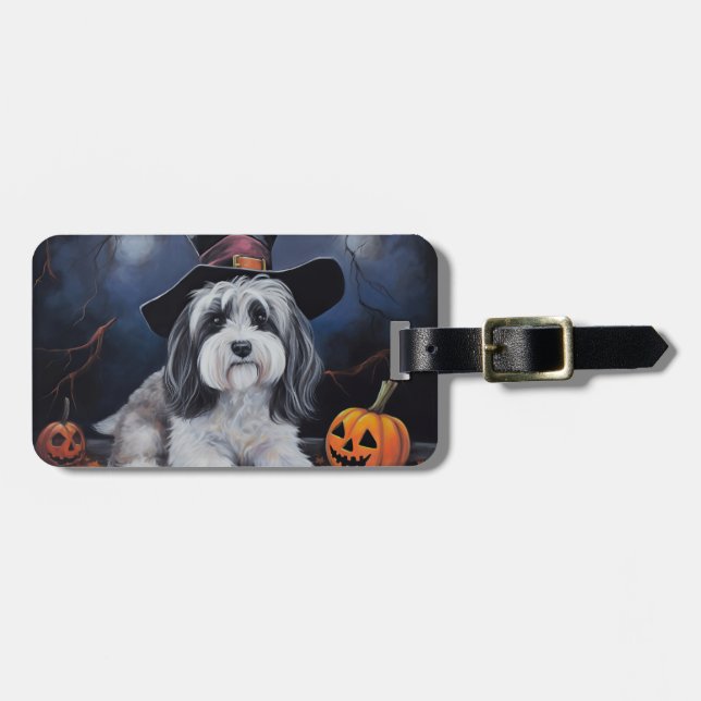 Havanese Pumpkins Halloween Scary Bagagebricka (Horisontell Framsida)