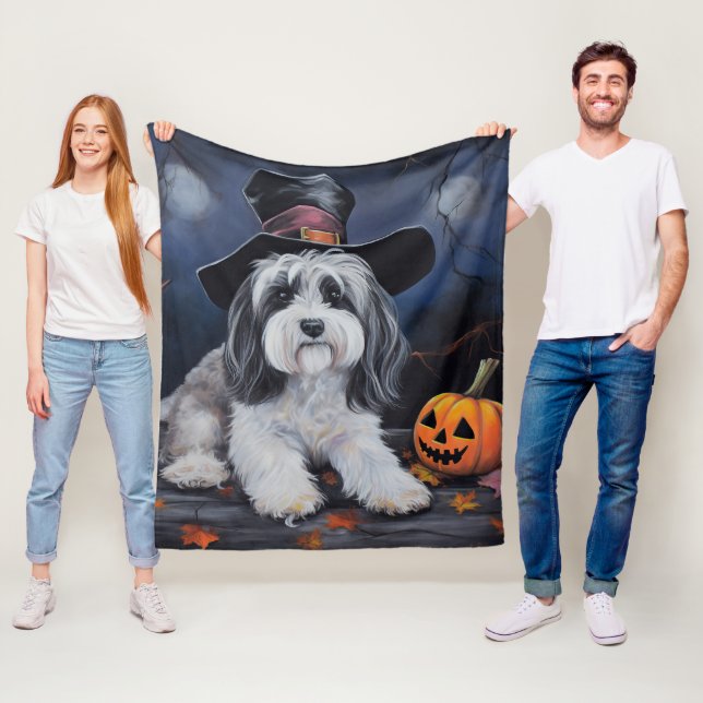 Havanese Pumpkins Halloween Scary Fleecefilt (På plats)