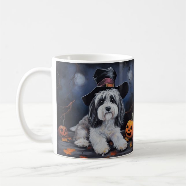 Havanese Pumpkins Halloween Scary Kaffemugg (Vänster)