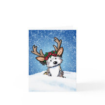 Havanese Reindeer Helgdag Card