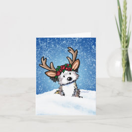 Havanese Reindeer Helgdag Card Helgkort
