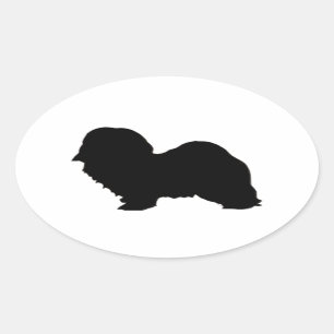 havanese silhouette ovalt klistermärke