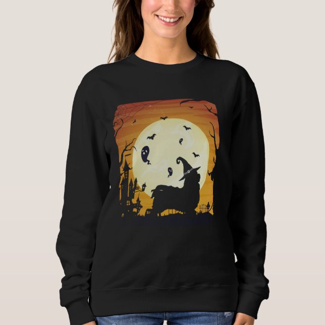 Havanese Silhouettes Happy Halloween Night T Shirt (Framsida)