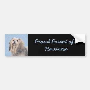 Havanese (silver) målning - gullig original- bildekal