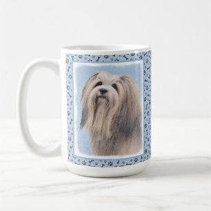 Havanese (Silver) Målning - Söt Original Hund Kons Kaffemugg