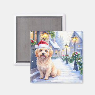 Havanese Snöig By Promenad Santa Hatt Jul Magnet