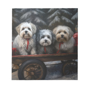 Havanese Snowy Sleigh-juldekalor Anteckningsblock