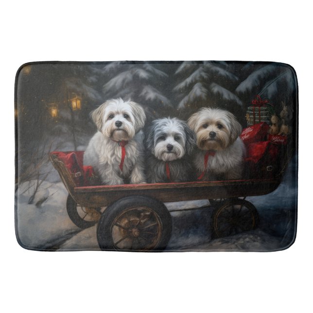 Havanese Snowy Sleigh-juldekalor Badrumsmatta (Framsidan)