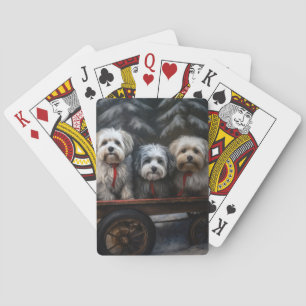 Havanese Snowy Sleigh-juldekalor Casinokort