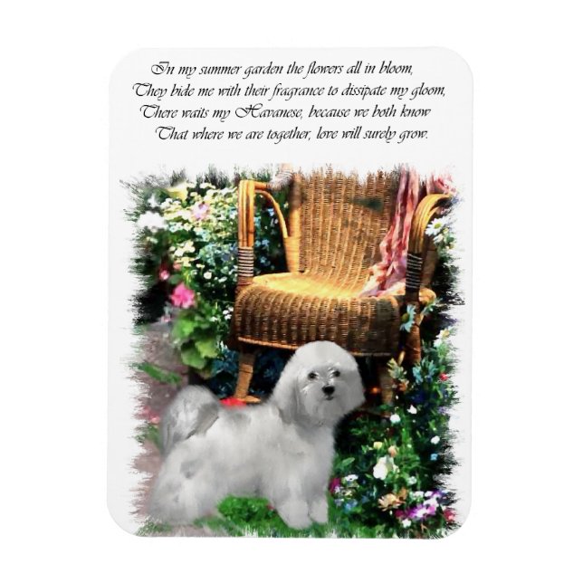 Havanese Summer Garden Magnet (Vertikal)