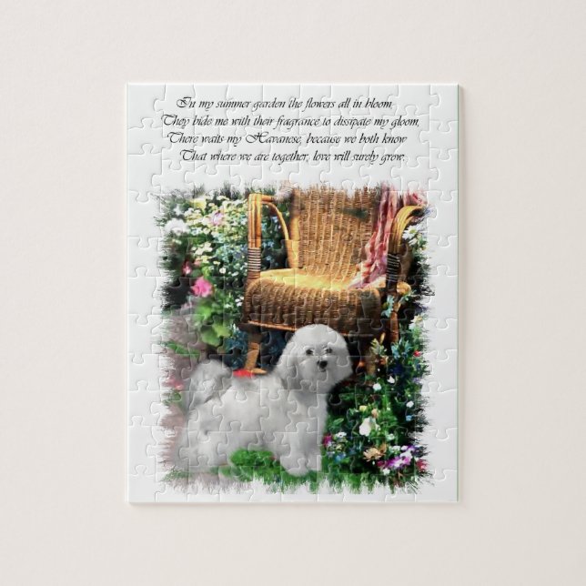 Havanese Summer Garden Pussel (Vertikal)