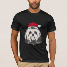 Havanese Terrier Julhatt Hund Stor T Shirt