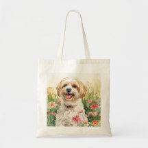 Havanese Tote Bag - Watercolor Hund Canvas