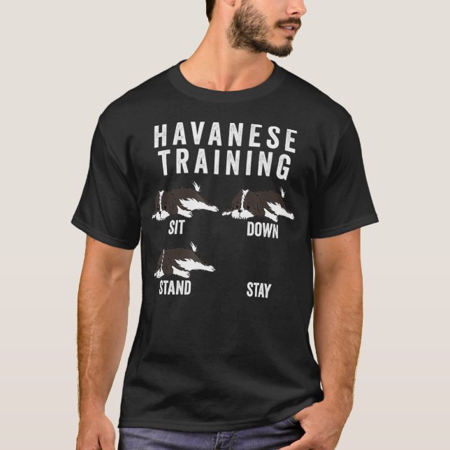 Havanese Training Hund T Shirt (Framsida)