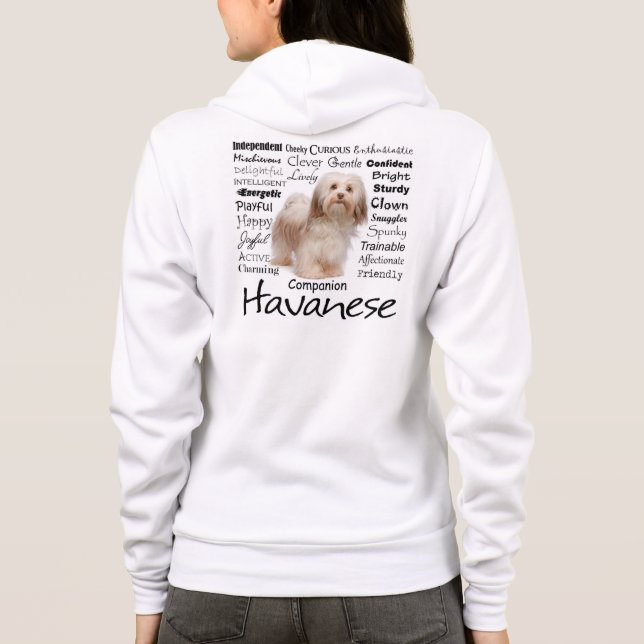 Havanese Traits Hoodie T-shirt (Baksida)