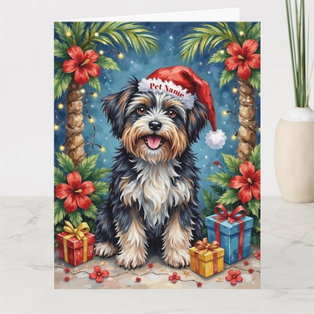 Havanese Tropical Christmas Night Hat Kort (Framsida)